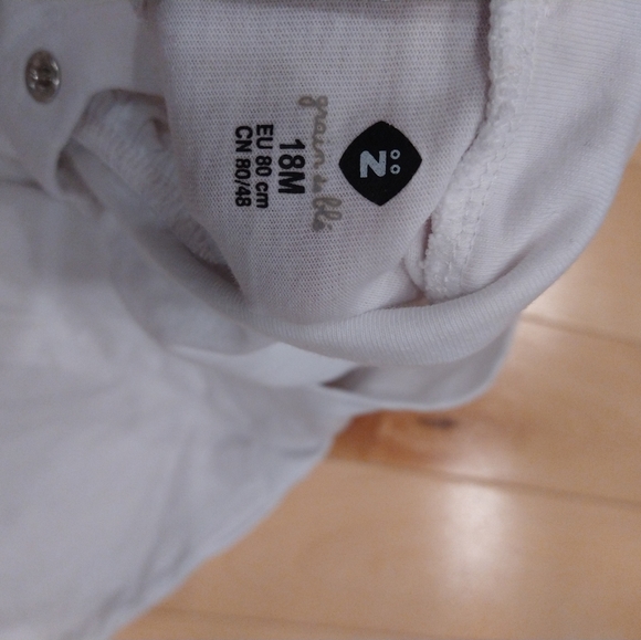 4/20$ 18m grain de ble Z white long sleeve shirt French - Picture 3 of 4